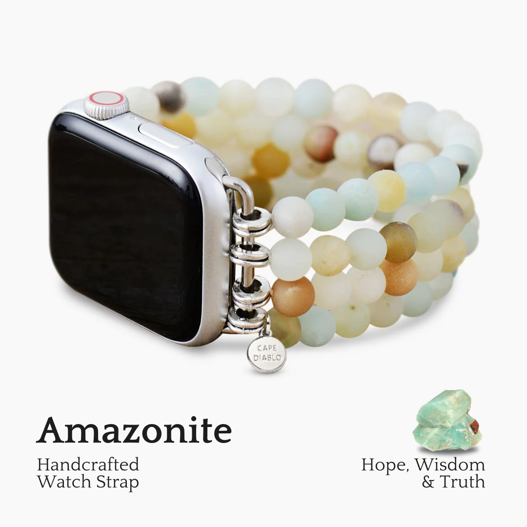 Bracelet extensible en jaspe amazonite pour Apple Watch