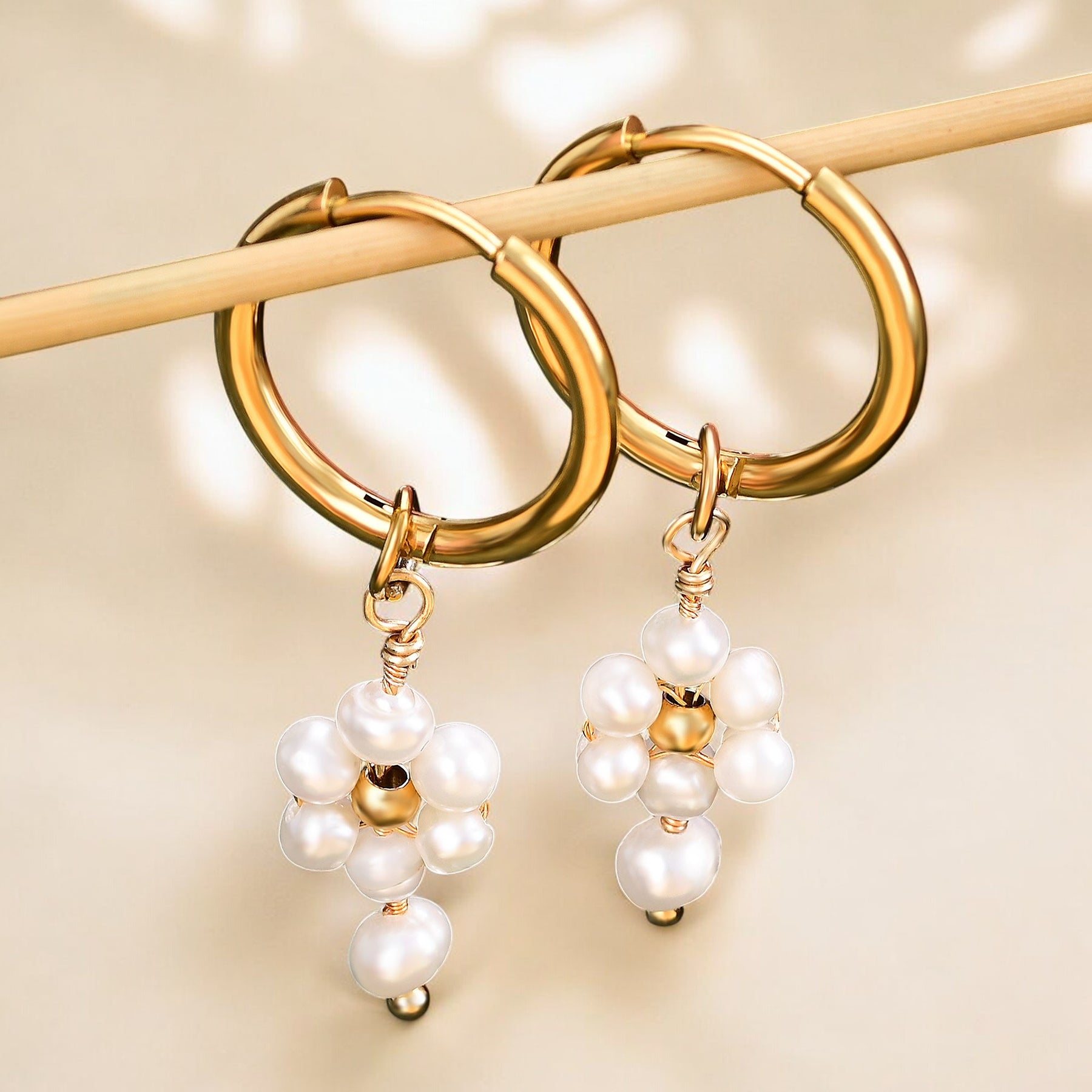 Boucles d'oreilles créoles Blossom Pearl
