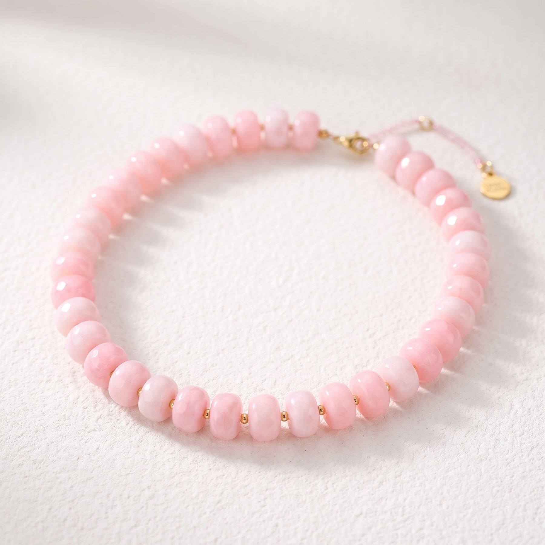 Collier Chunky Blush Dream en quartz rose