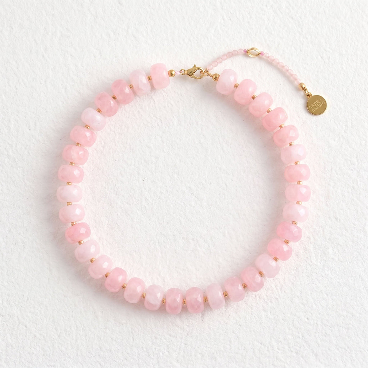 Collier Chunky Blush Dream en quartz rose
