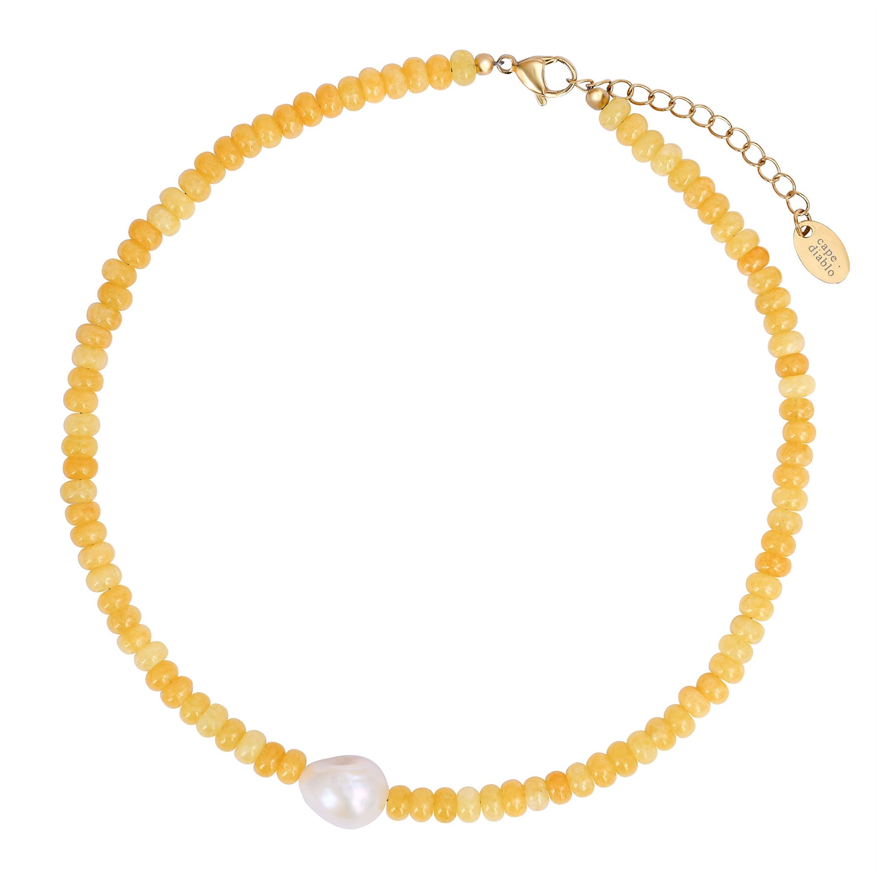 Collier de perles en citrine dorée
