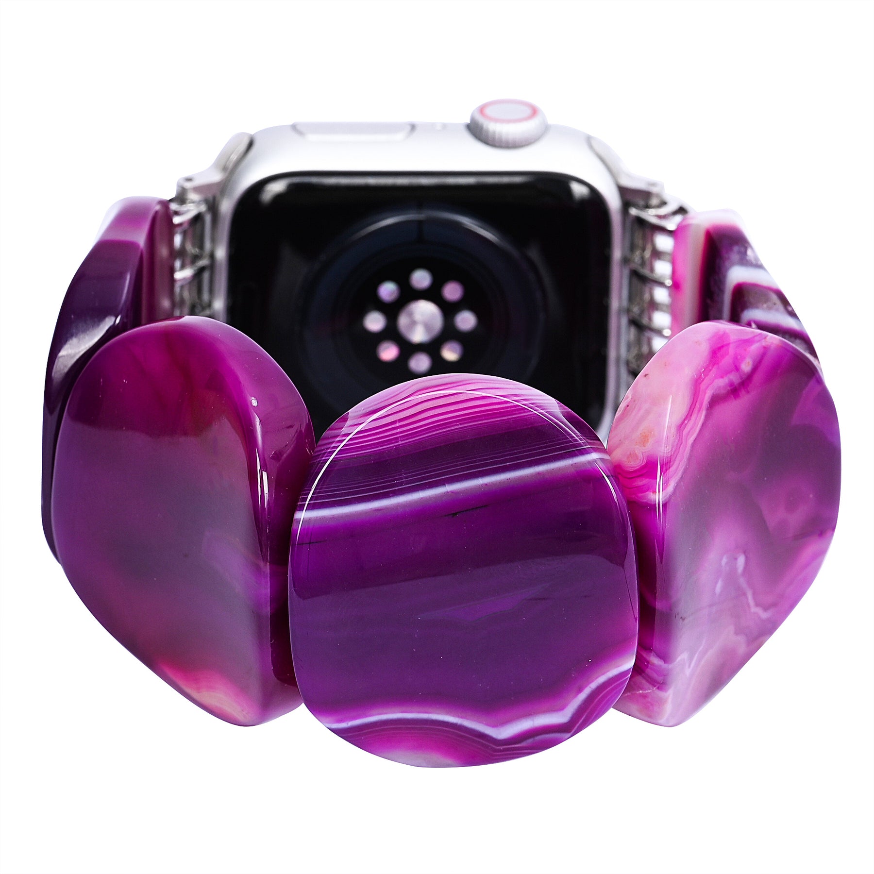 Bracelet extensible Apple Watch en agate prune mystique