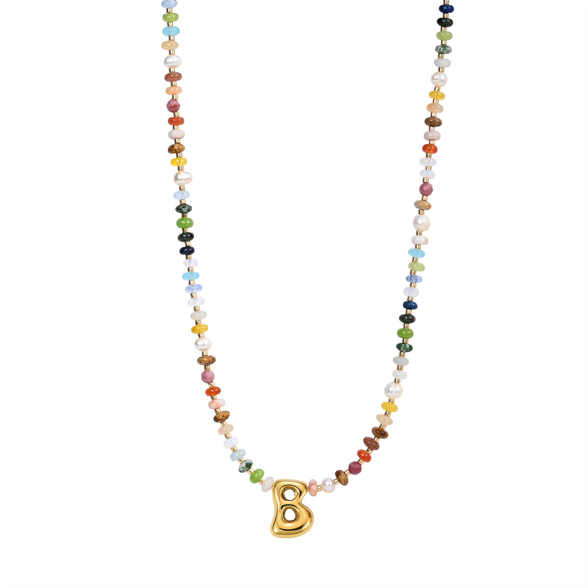 Collier Lettre Bulles Multicolore
