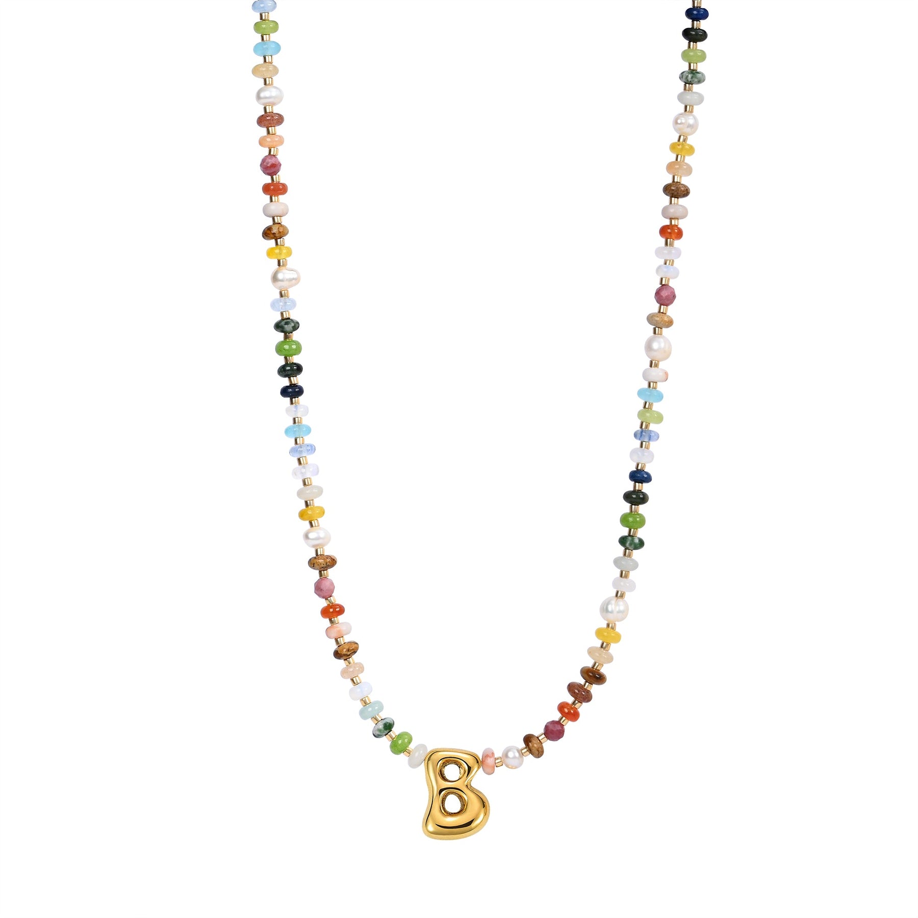 Collier Lettre Bulles Multicolore