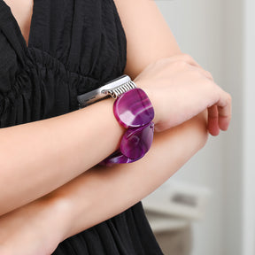 Bracelet extensible Apple Watch en agate prune mystique