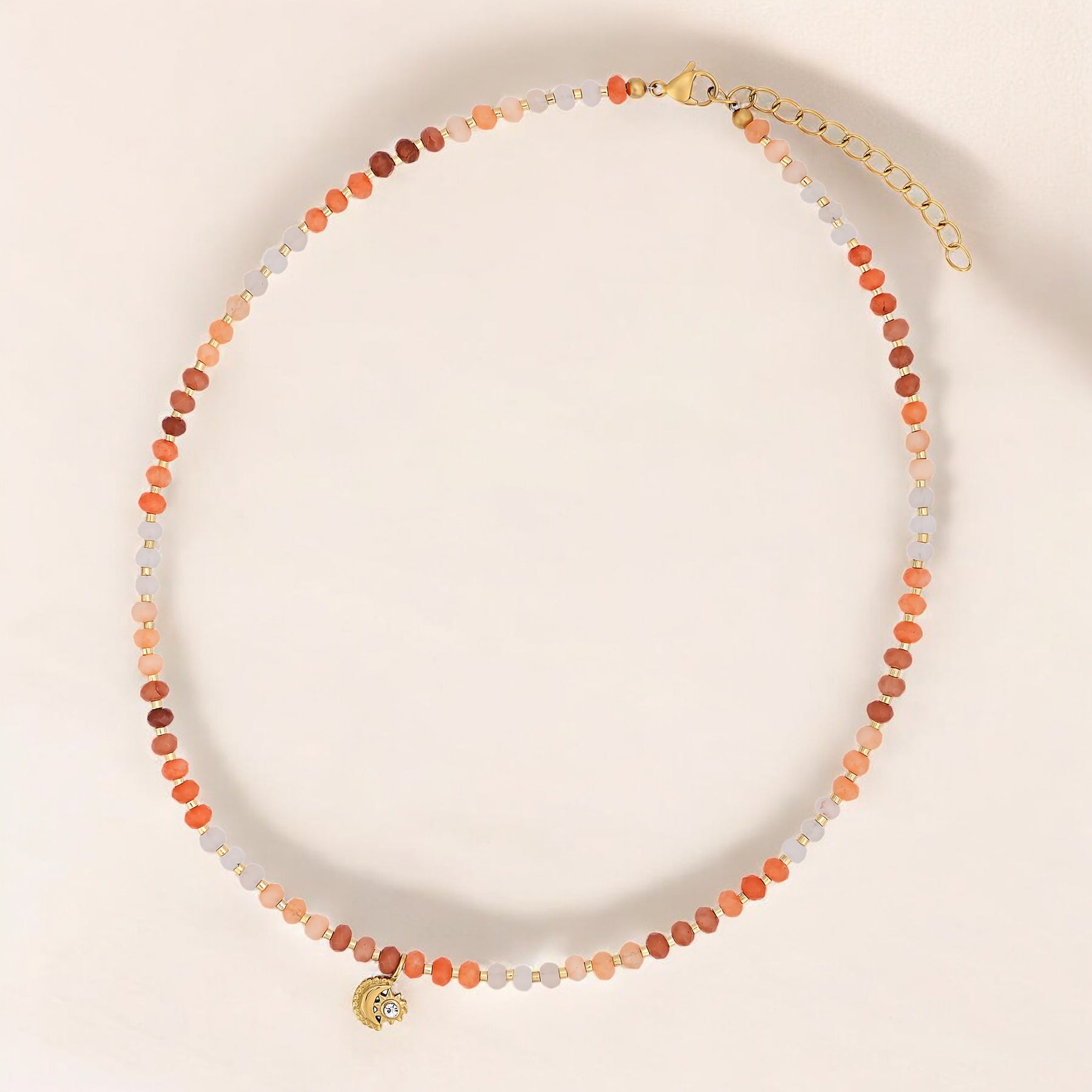 Collier en jade éclat du coucher de soleil
