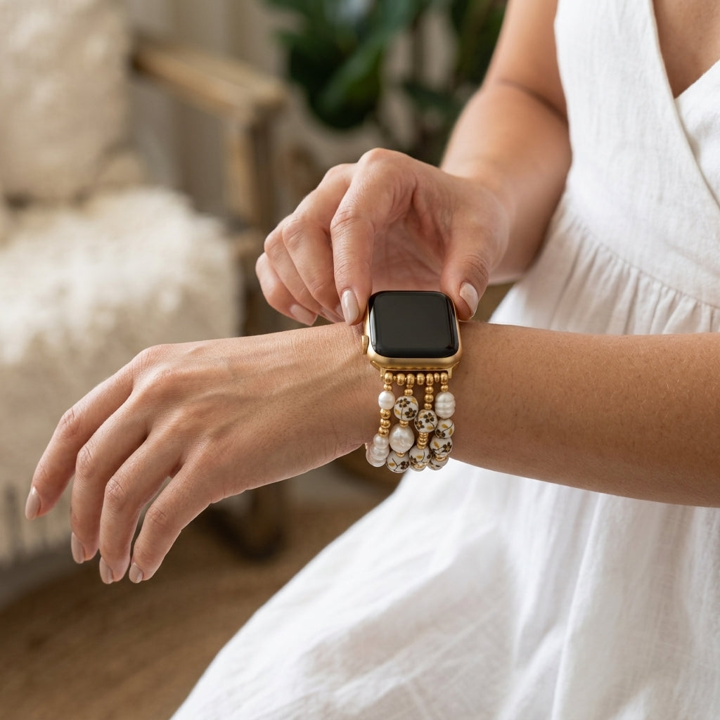 Bracelet Apple Watch Porcelain Garden Golden Meadow