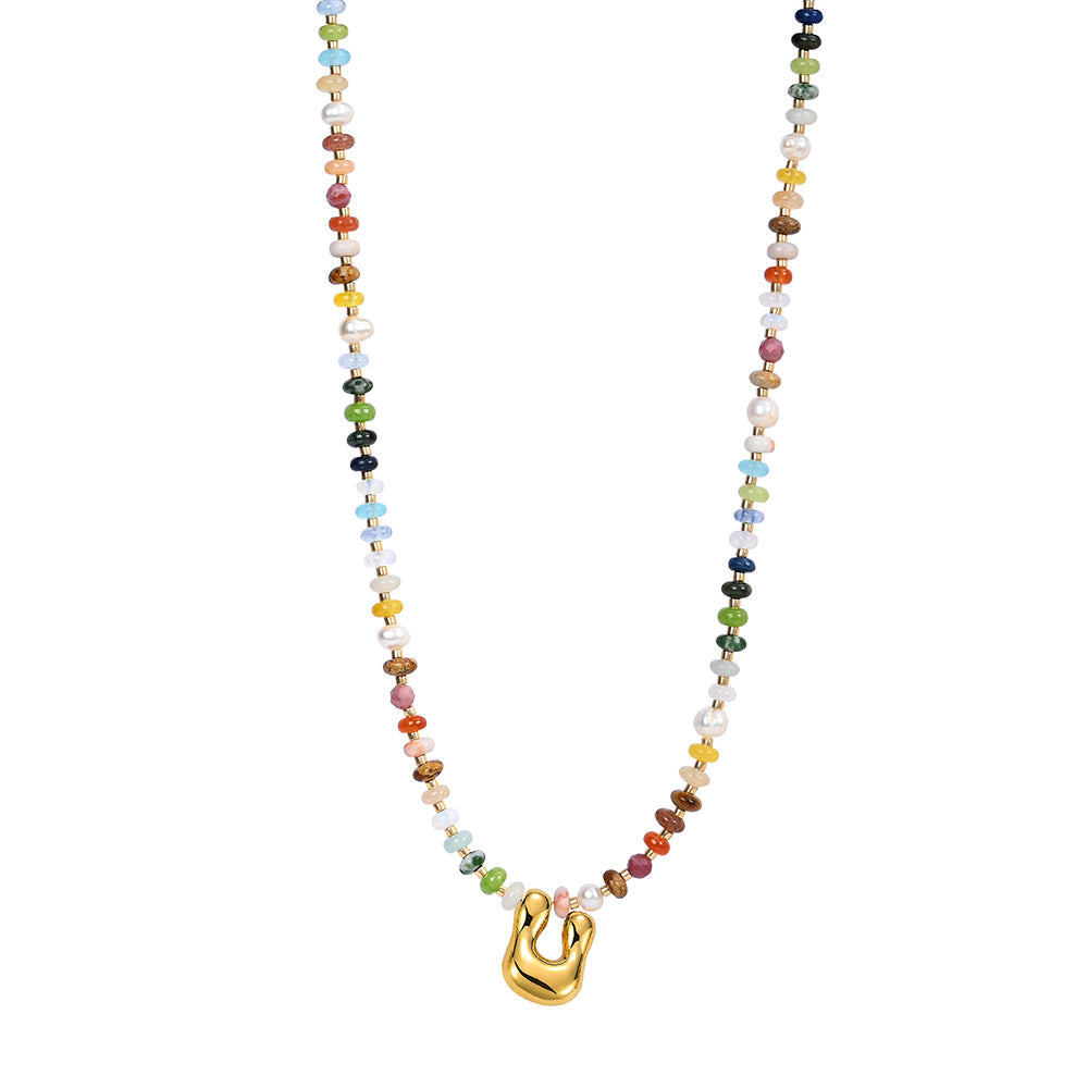 Collier Lettre Bulles Multicolore