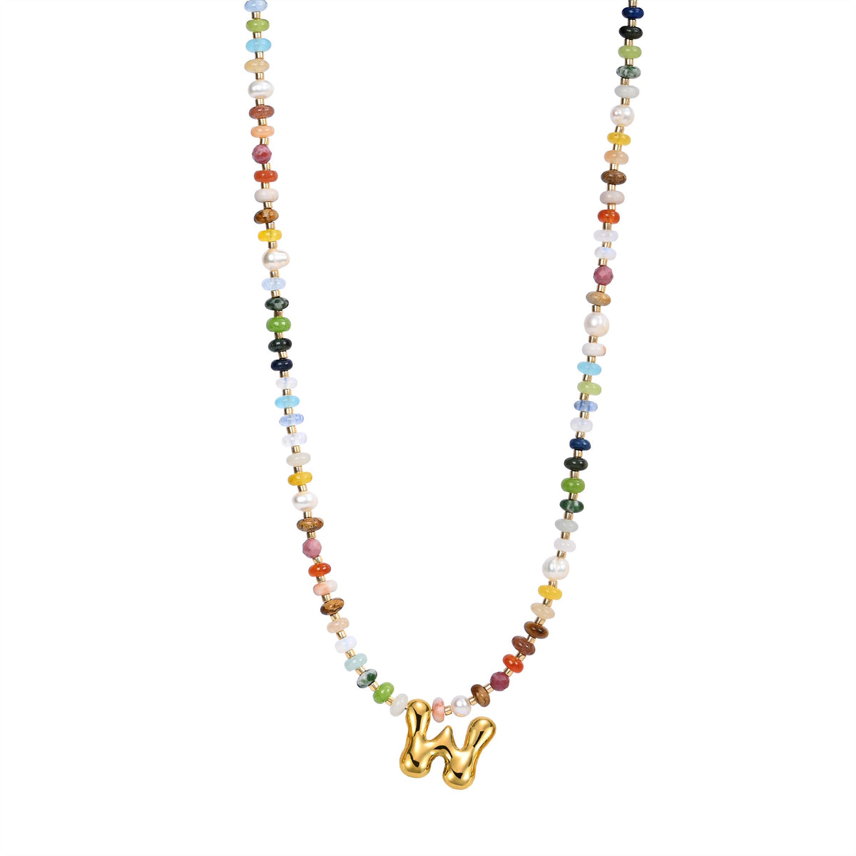 Collier Lettre Bulles Multicolore