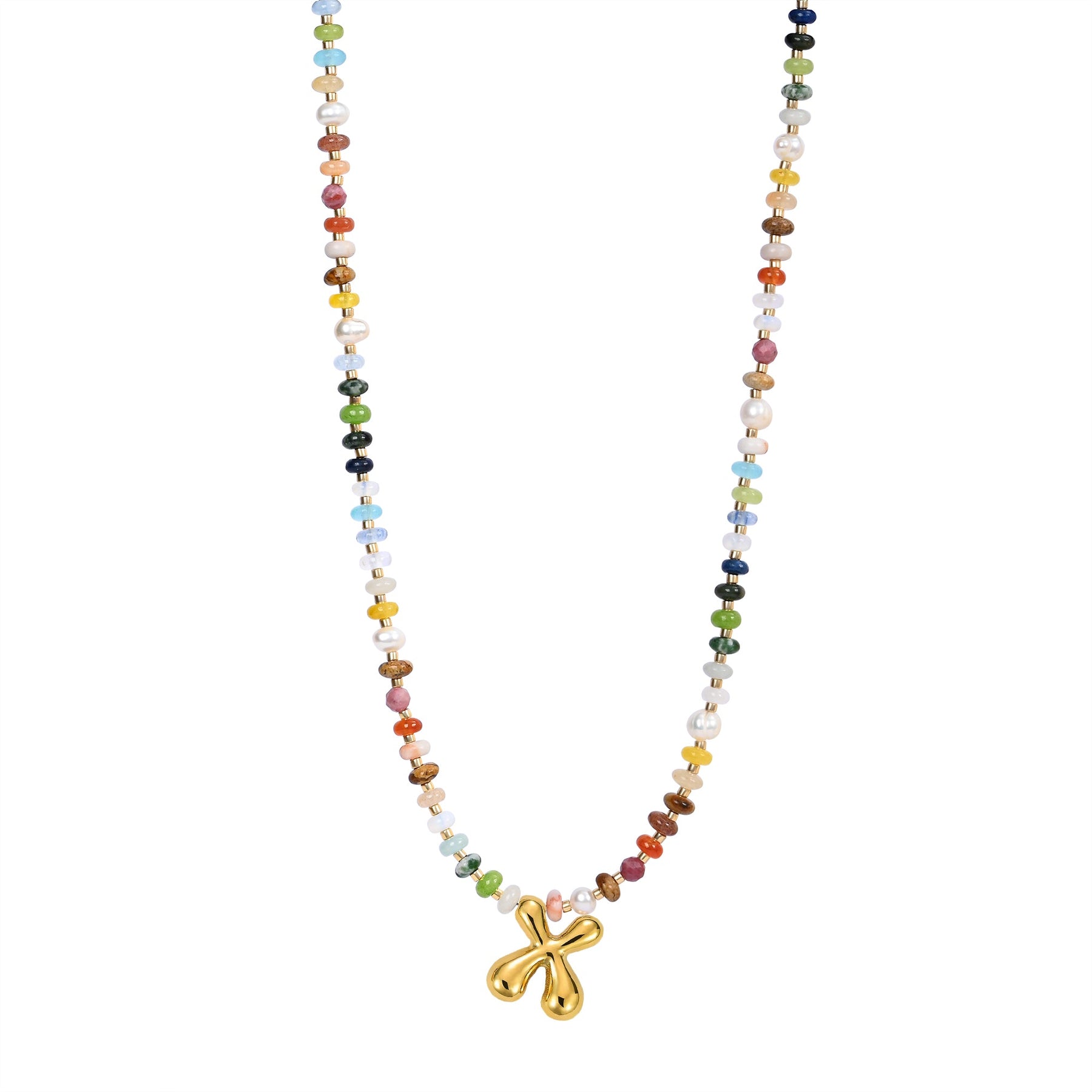 Collier Lettre Bulles Multicolore