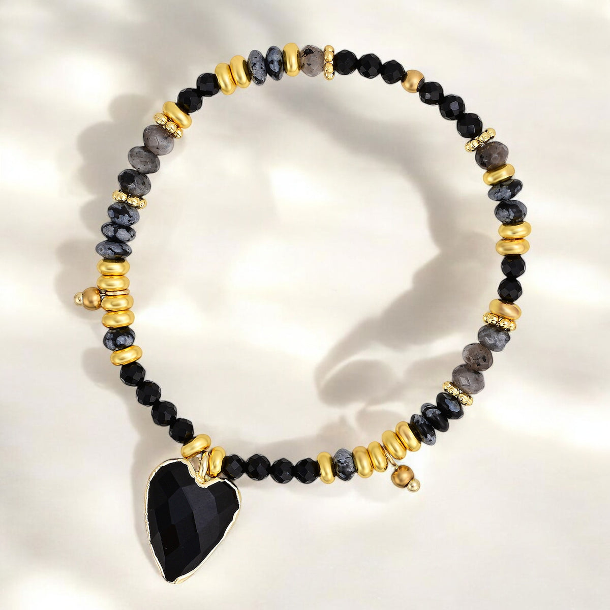 Bracelet Lotus Agate de Minuit
