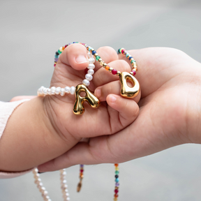 Collier Initial en Perles et Bulles