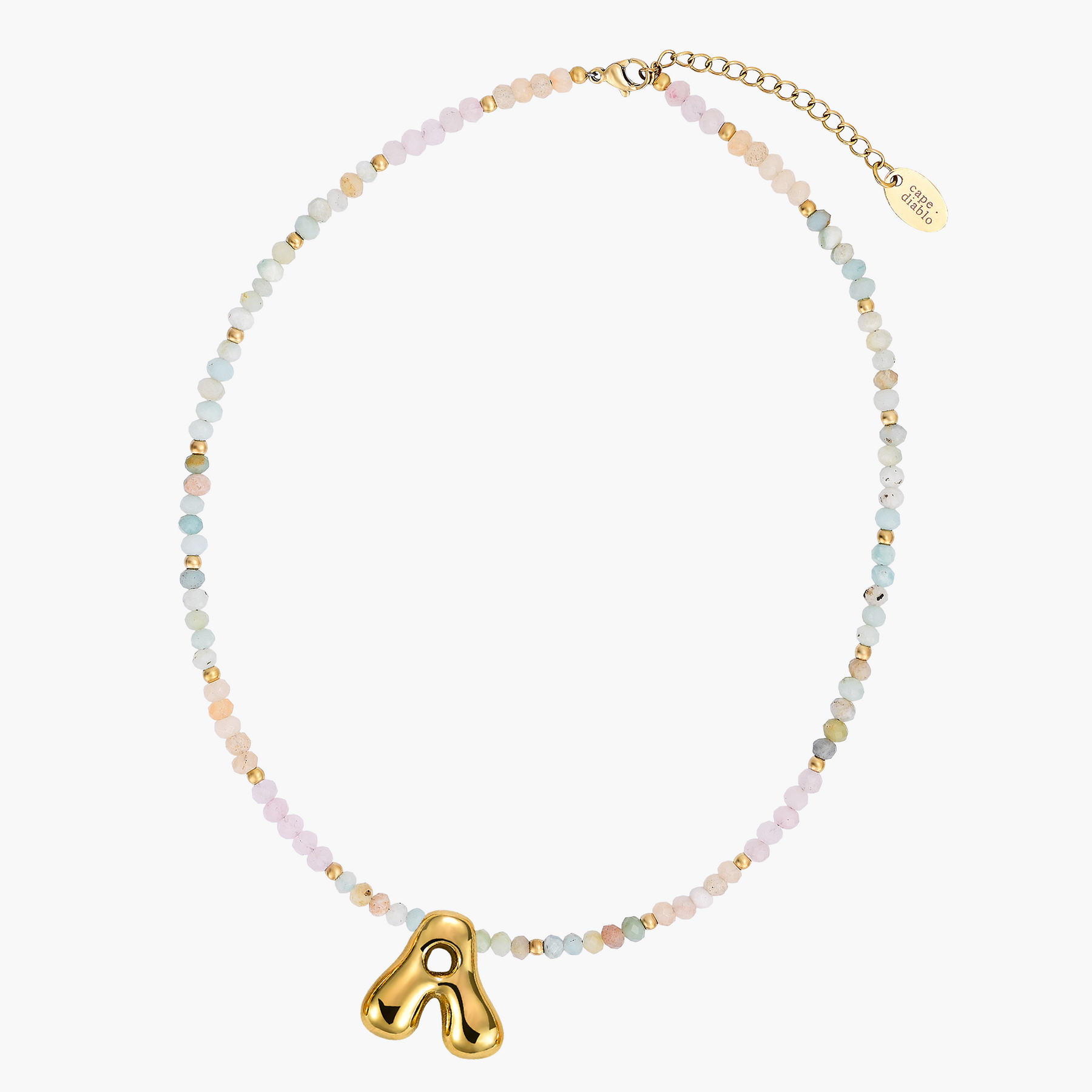 Collier Initial en Bulles Pastel