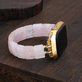Bracelet extensible en quartz couleur rose pour Apple Watch