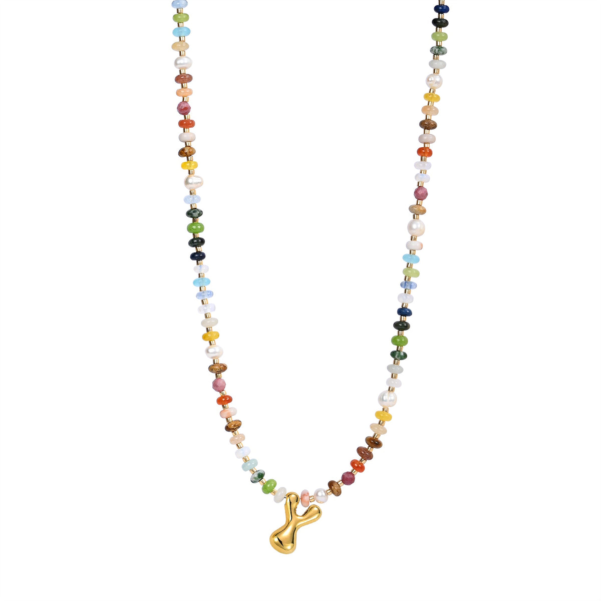 Collier Lettre Bulles Multicolore