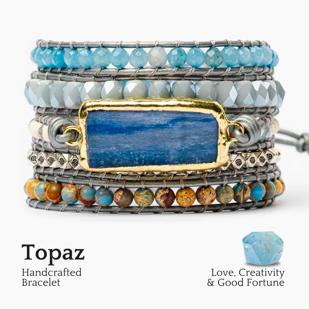 Bracelet enroulé en topaze de guérison