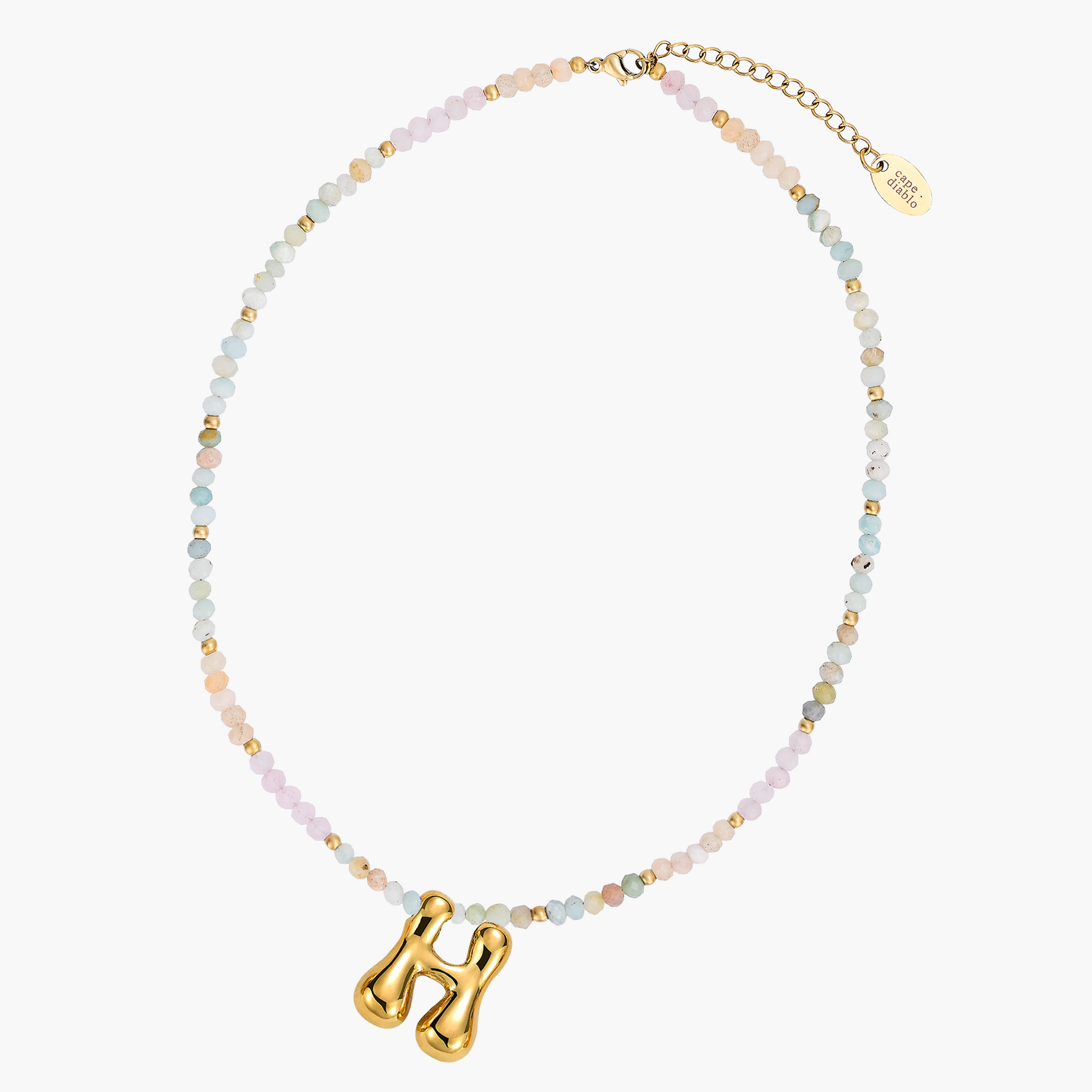 Collier Initial en Bulles Pastel