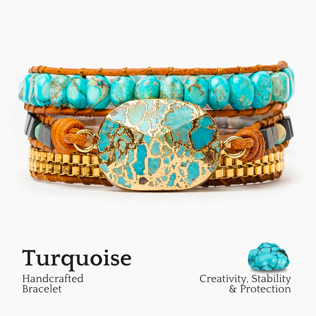Bracelet enveloppant énergie apaisante turquoise