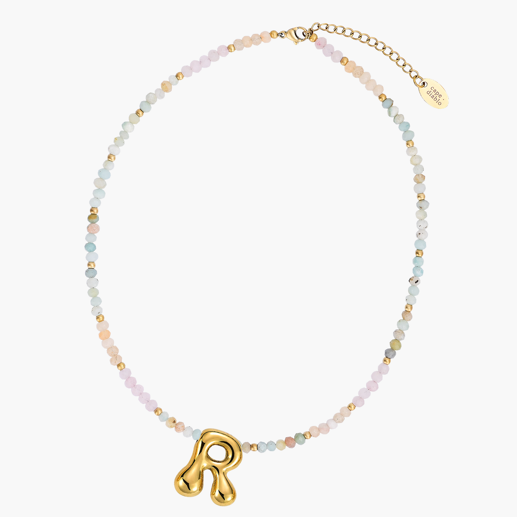 Collier Initial en Bulles Pastel
