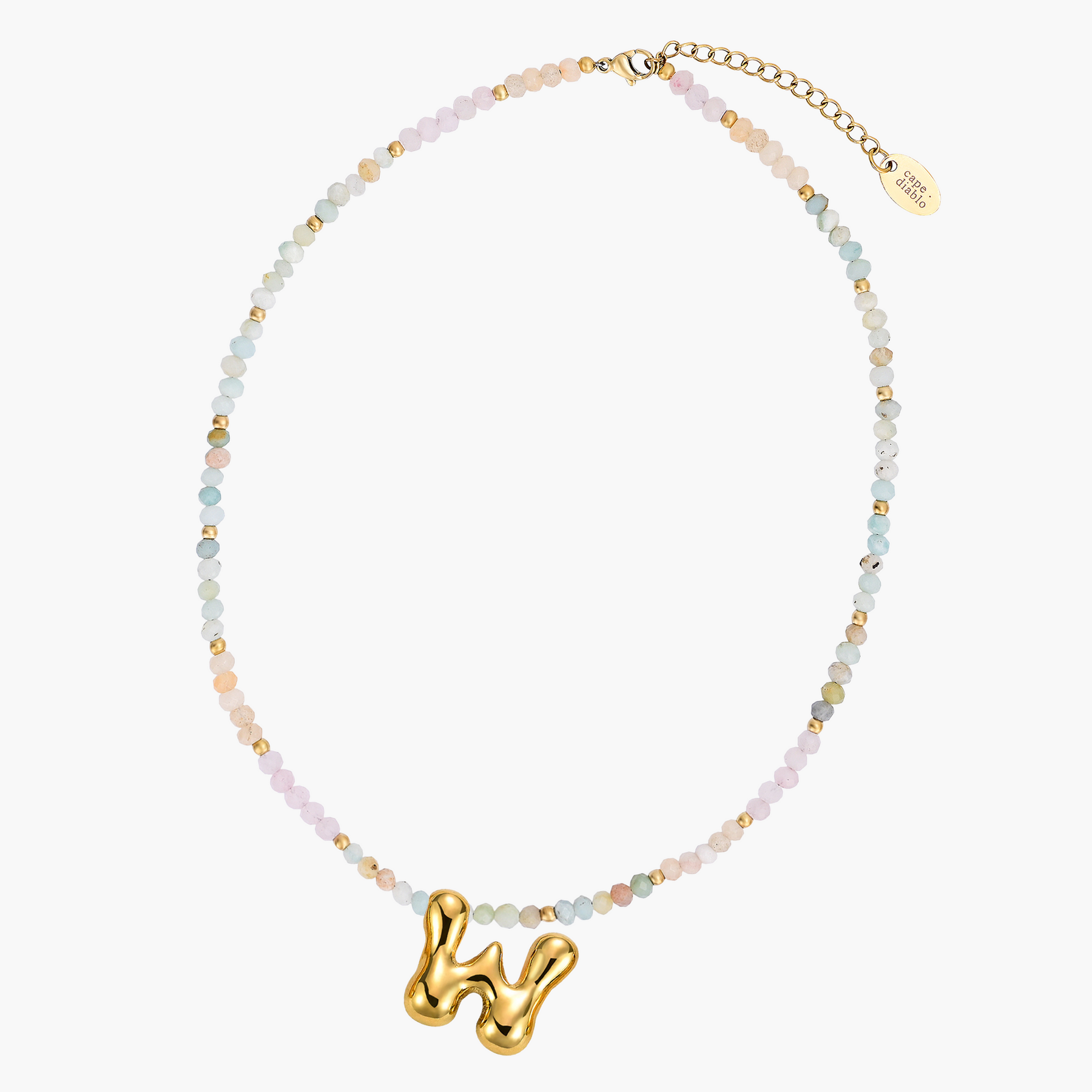 Collier Initial en Bulles Pastel