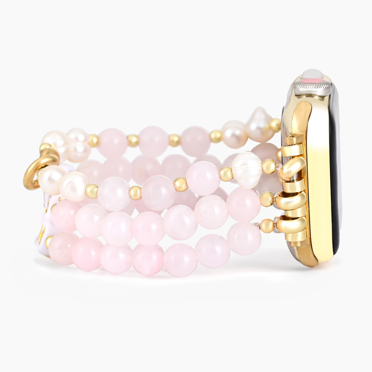 Bracelet extensible Apple Watch en quartz rose personnalisé