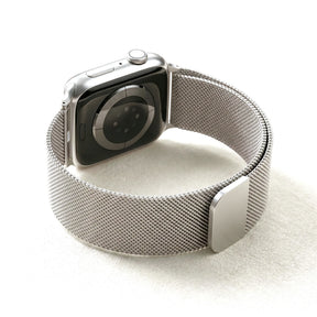 Bracelet Apple Watch de luxe en acier platine