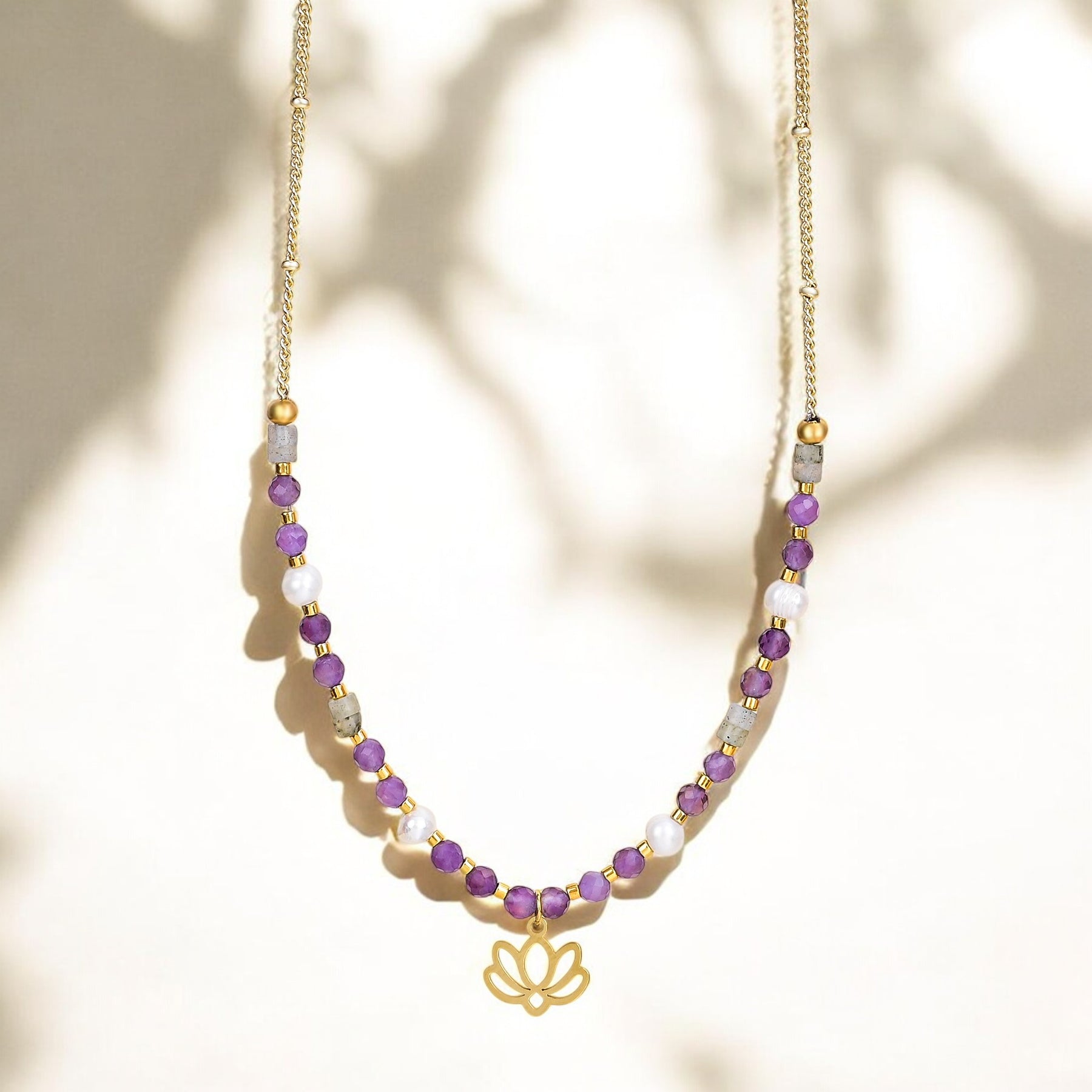 Collier Lotus Améthyste