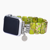 Bracelet extensible en jaspe tibétain citron pour Apple Watch