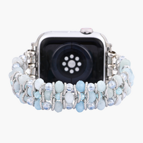 Bracelet Apple Watch tressé en saphir aquamarine