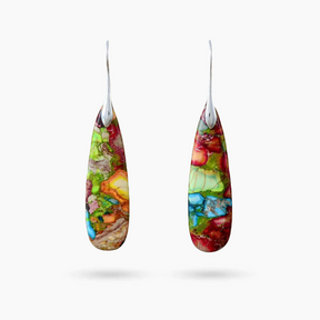 Boucles d'oreilles pendantes en jaspe Floral Fusion