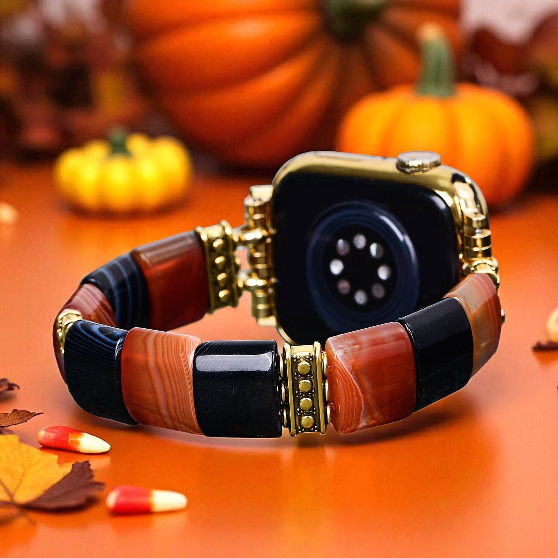 Bracelet Apple Watch Halloween Rayures Hantées