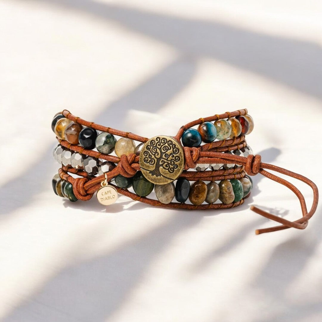 Bracelet artisanal en agate indienne