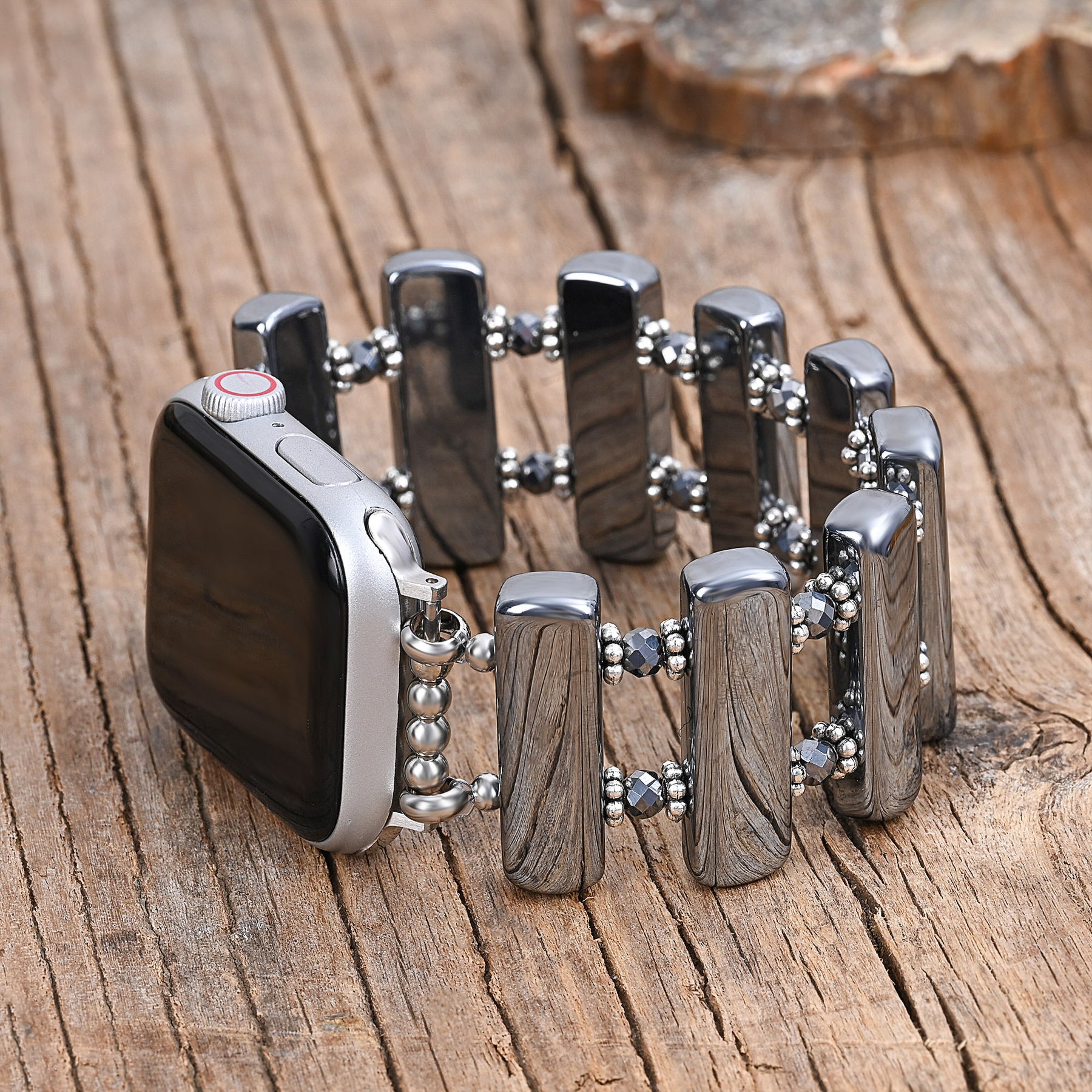 Bracelet extensible Apple Watch Éclipse Platine