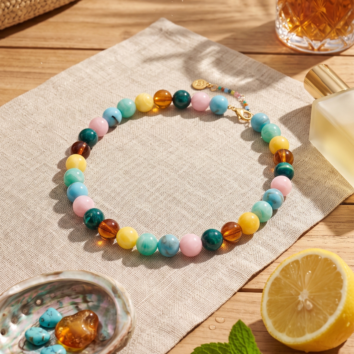 Collier tropical épais à perles