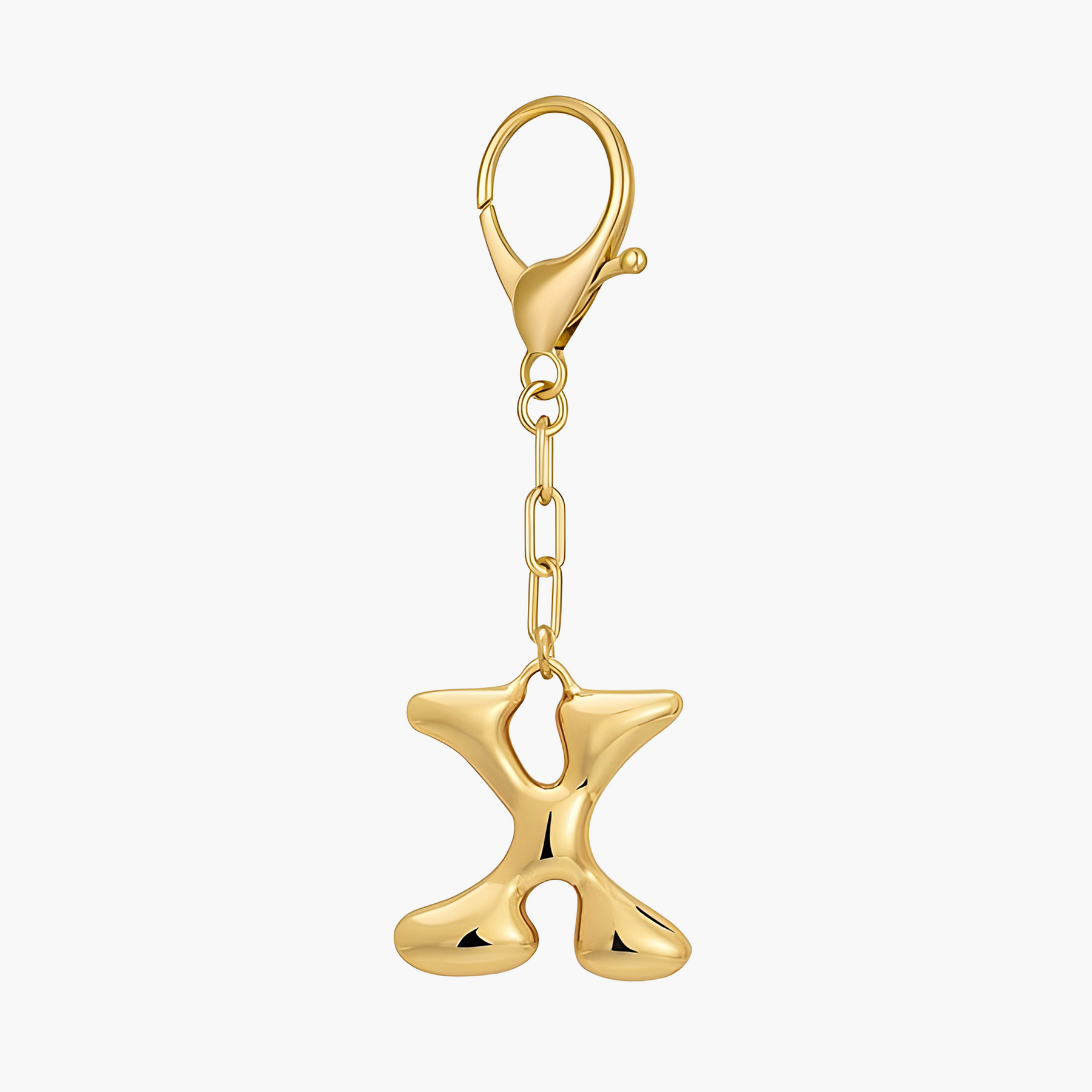 Porte-clés initial lettre bulle et charme de sac