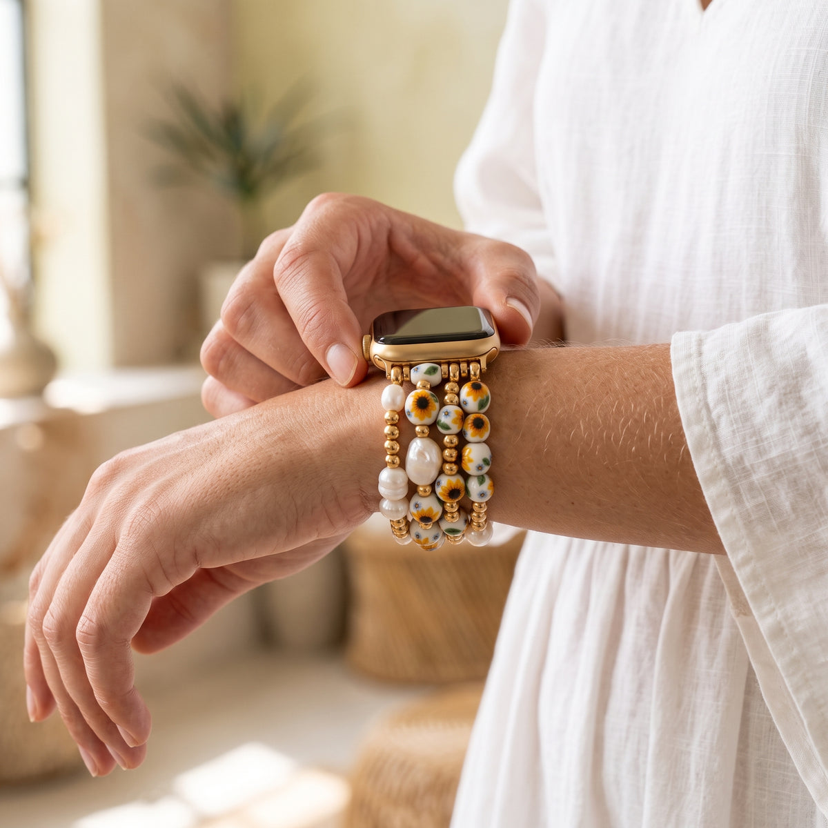 Bracelet Apple Watch Porcelain Garden Sunlit Bloom