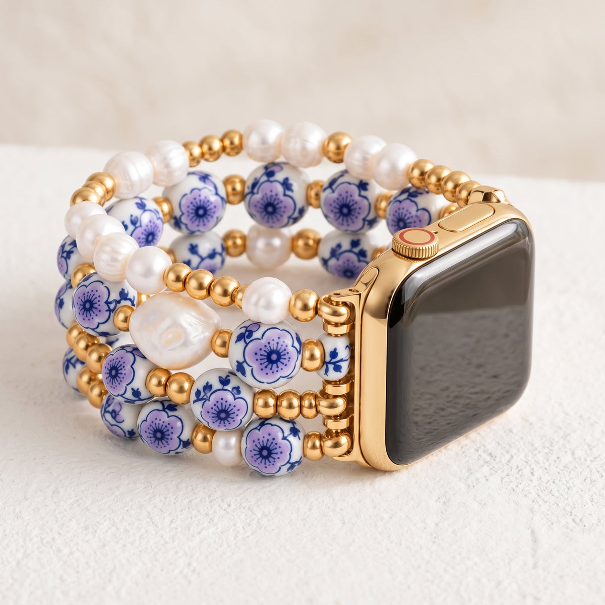 Bracelet Apple Watch Porcelain Garden Lavender Bloom