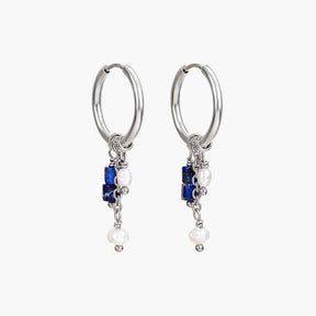 Boucles d'oreilles créoles en perles et agates Golden Grace