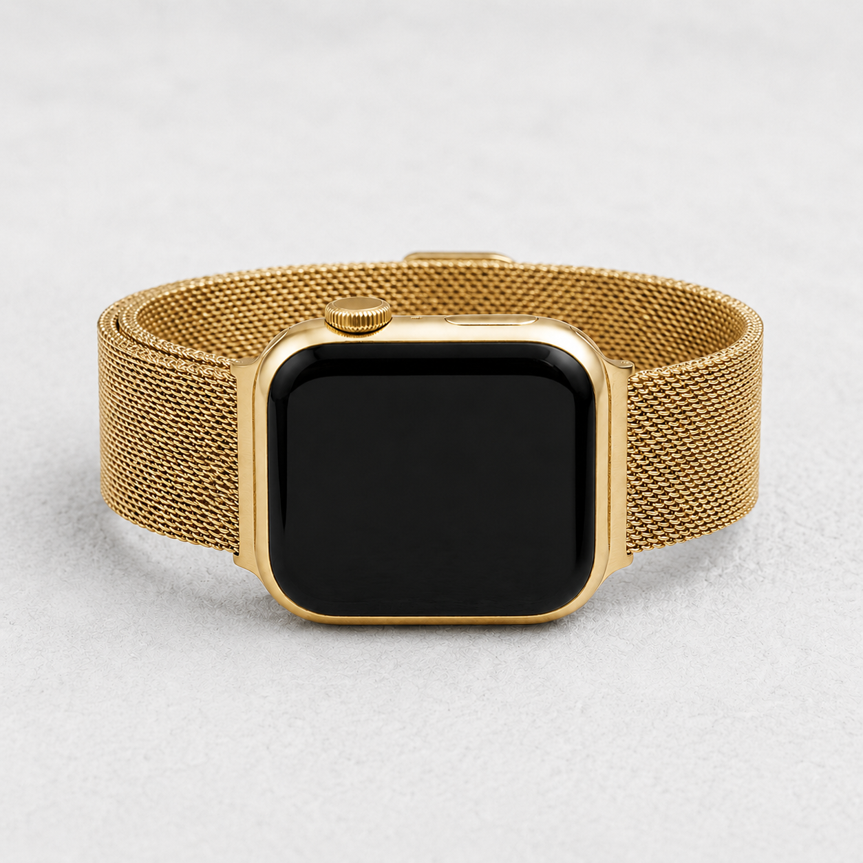 Bracelet extensible de luxe en acier doré pour Apple Watch