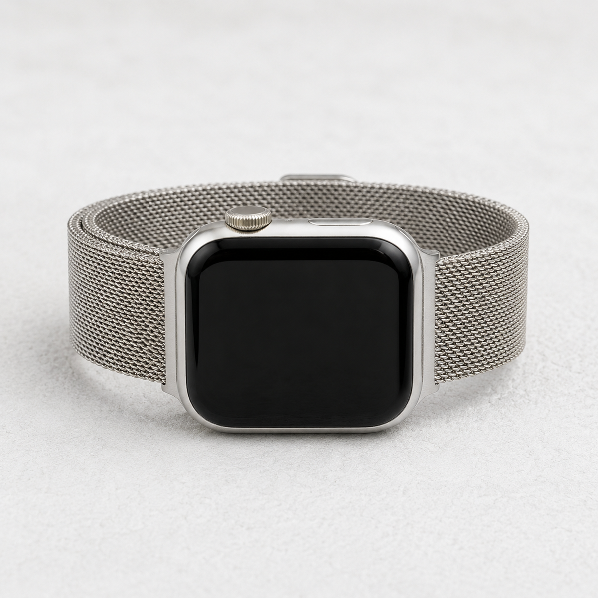 Bracelet Apple Watch de luxe en acier platine