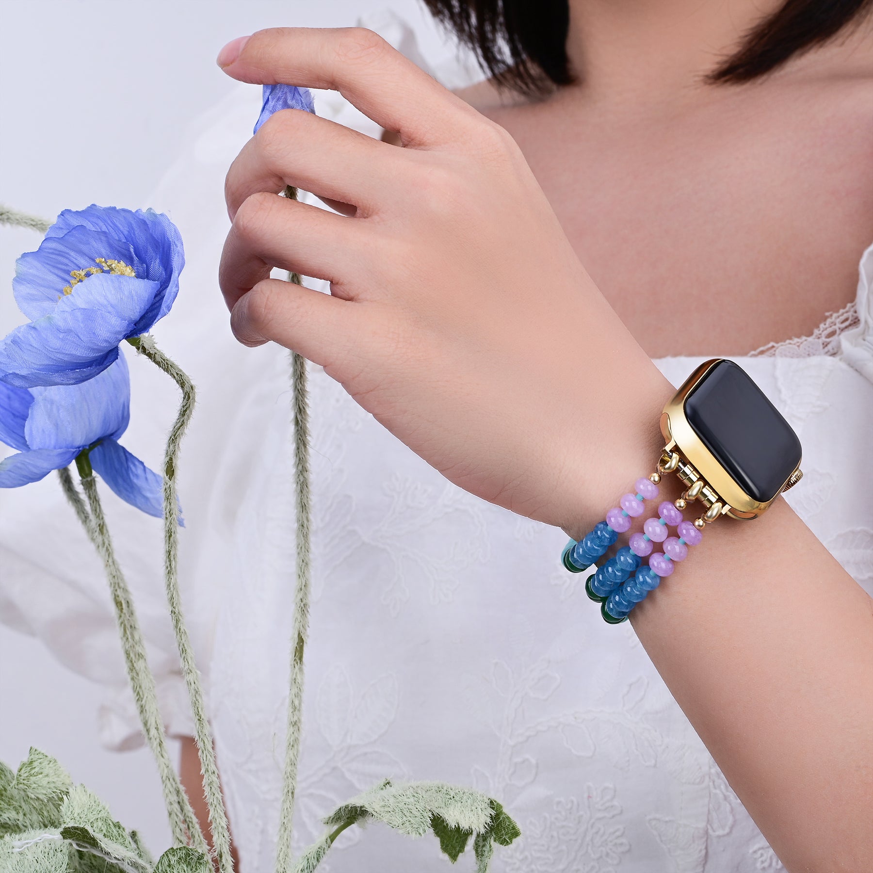 Bracelet extensible Rainbow Glow Stone Apple Watch