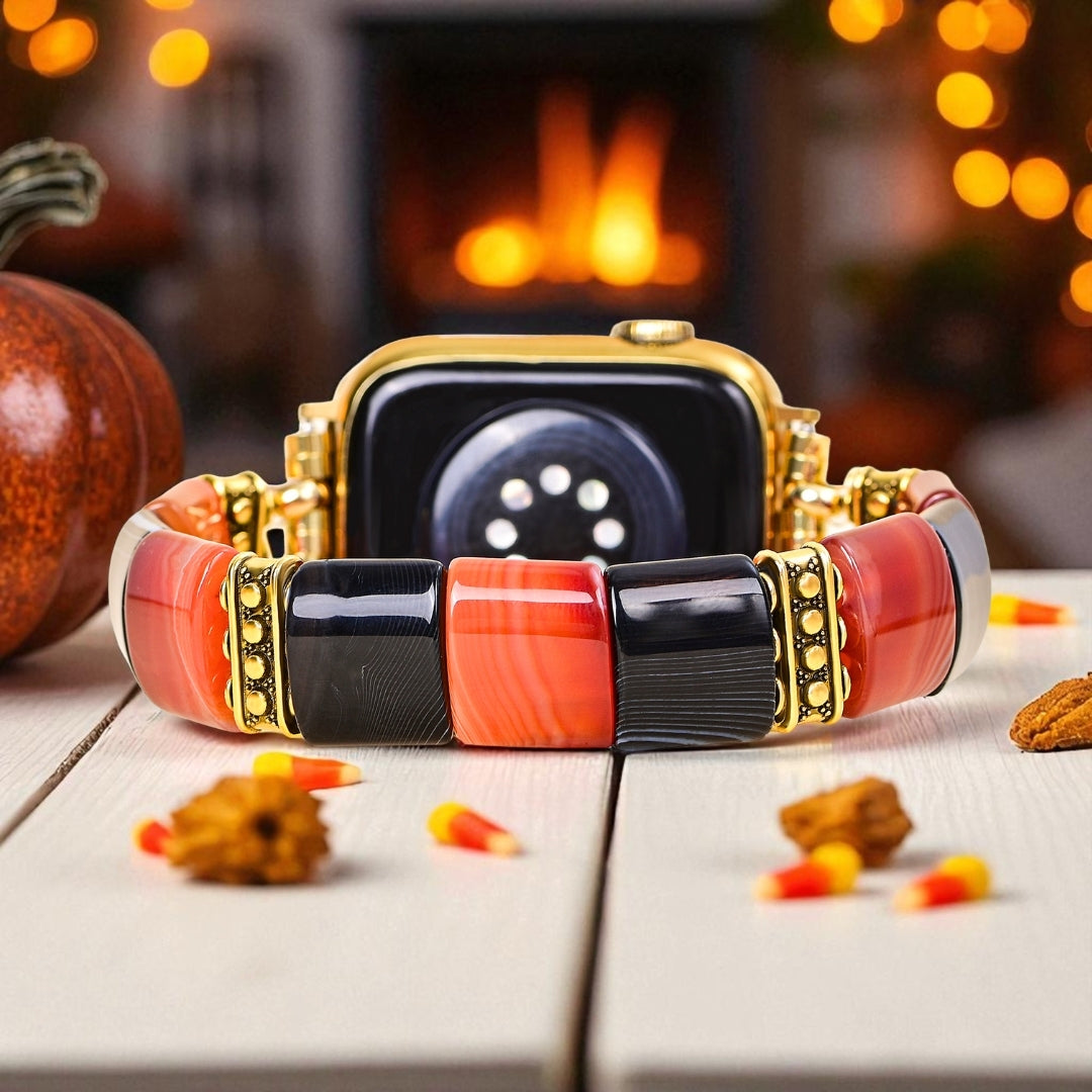 Bracelet Apple Watch Halloween Rayures Hantées