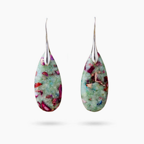 Boucles d'oreilles en forme de larme en jaspe Rosy Reef