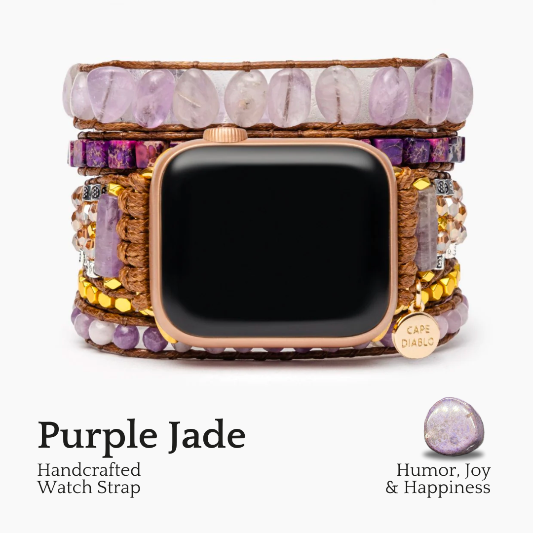 Bracelet magique en jade violet pour Apple Watch