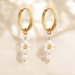 Boucles d'oreilles créoles Blossom Pearl