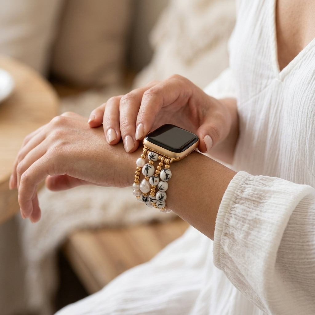 Bracelet Apple Watch Porcelain Garden Bamboo Mist