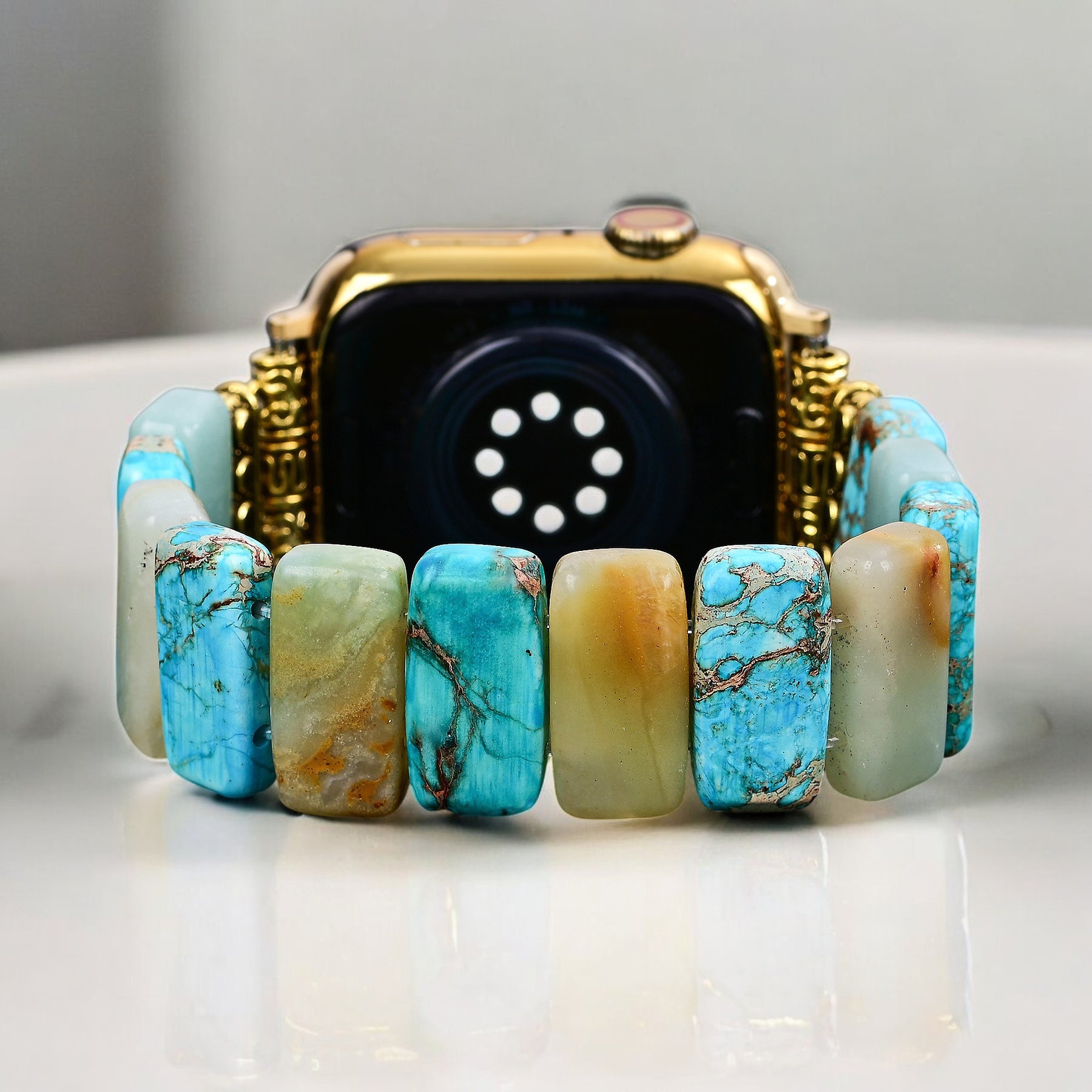 Bracelet Apple Watch extensible Terre Turquoise