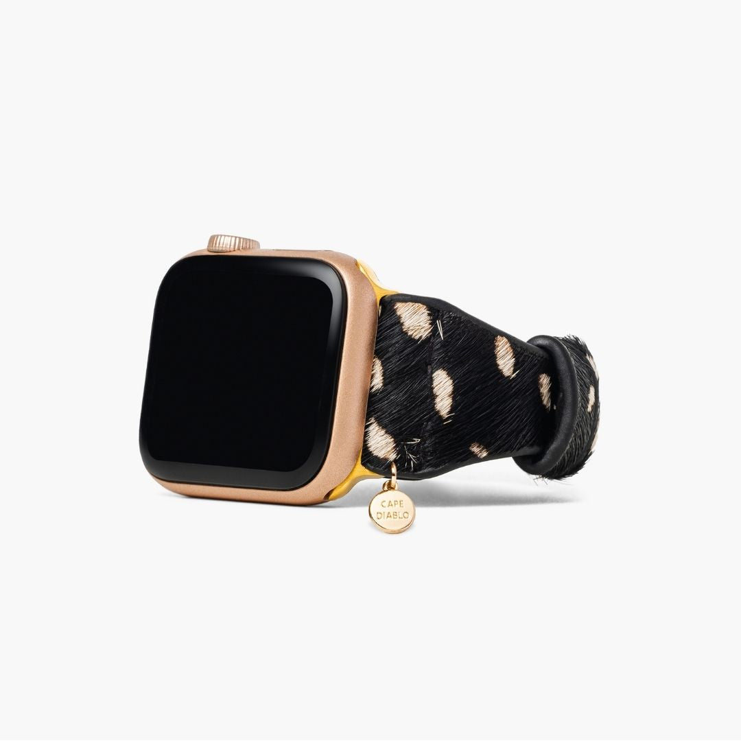 Bracelet Apple Watch en cuir Safari monochrome