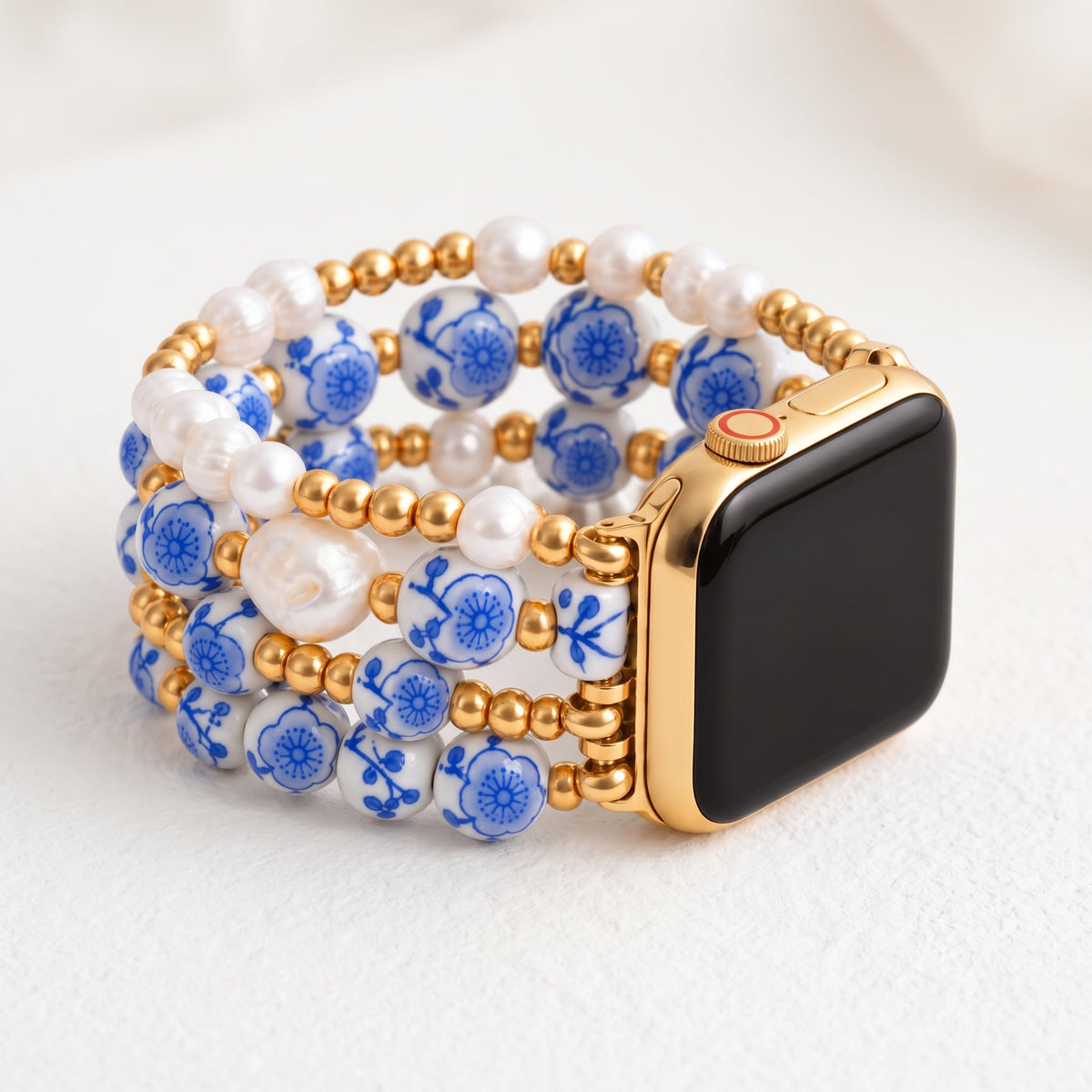 Bracelet Apple Watch Porcelain Garden Blue Blossom