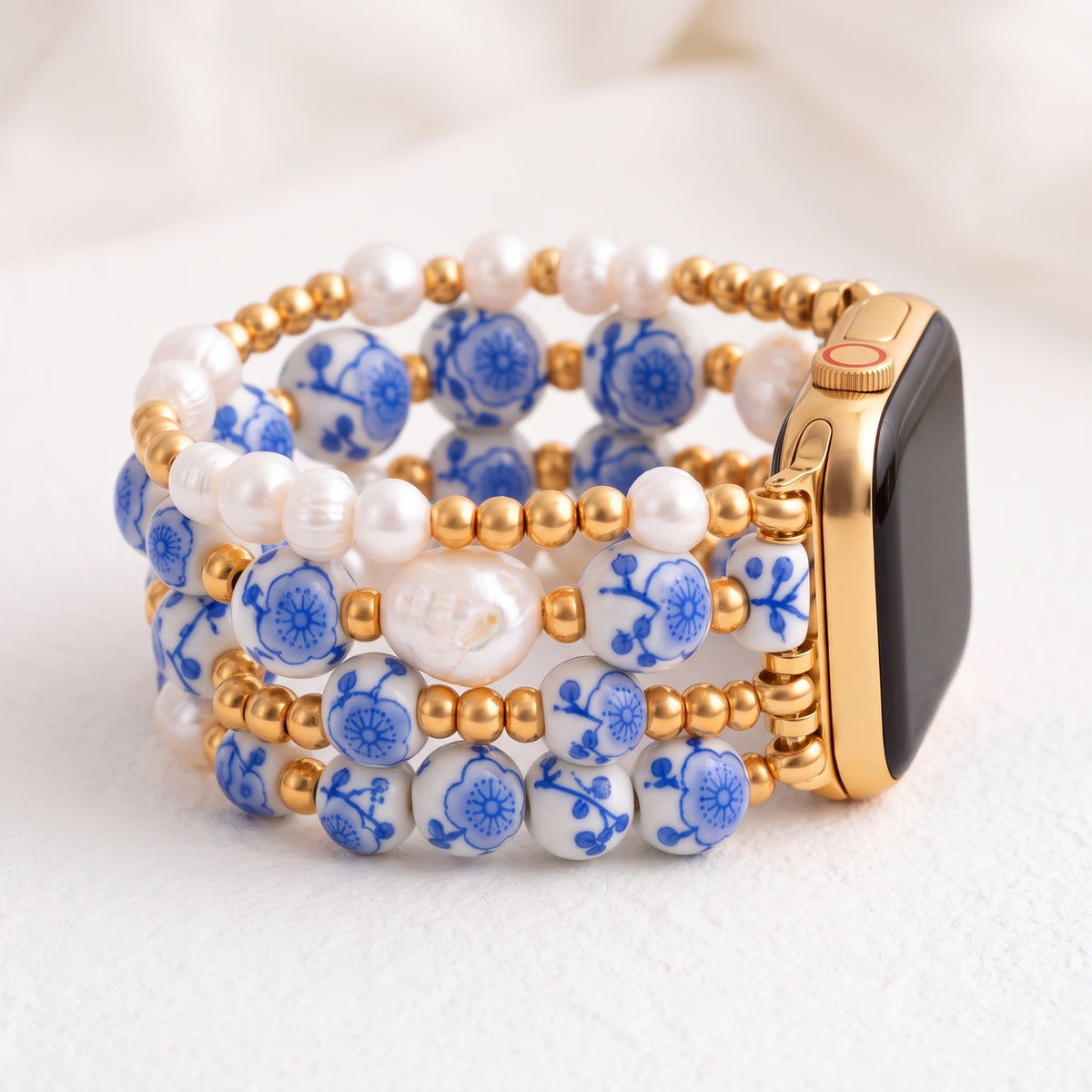 Bracelet Apple Watch Porcelain Garden Blue Blossom